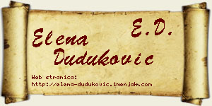 Elena Duduković vizit kartica